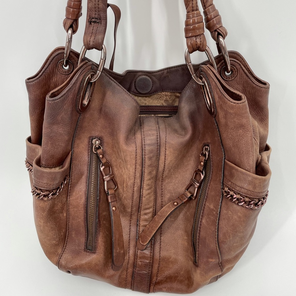 Brown Leather B. Makowsky Shoulder Bag Purse